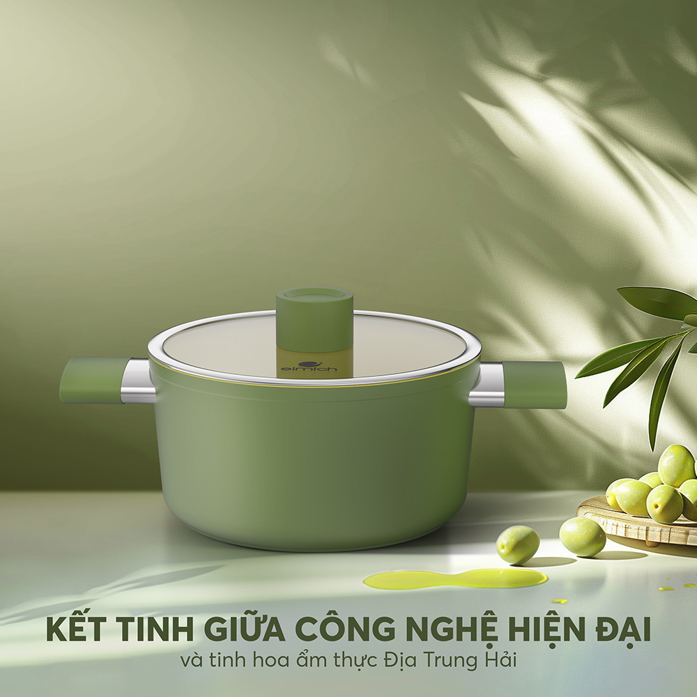 Nồi phủ sứ an toàn Elmich Olive EL-5523OV