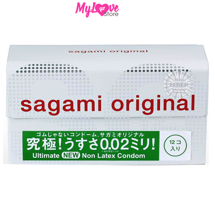 Bao cao su Sagami Original Siêu Mỏng 0,02 mm Hộp 12 Chiếc Nhật Bản mylovestore