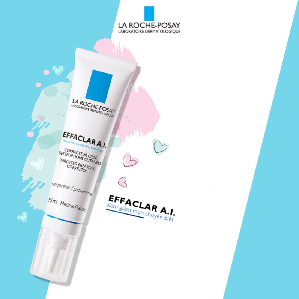 Kem giảm mụn chuyên biệt La Roche Posay Effaclar A.I giúp bạn thổi bay đi nỗi lo về những nốt mụn xấu xí