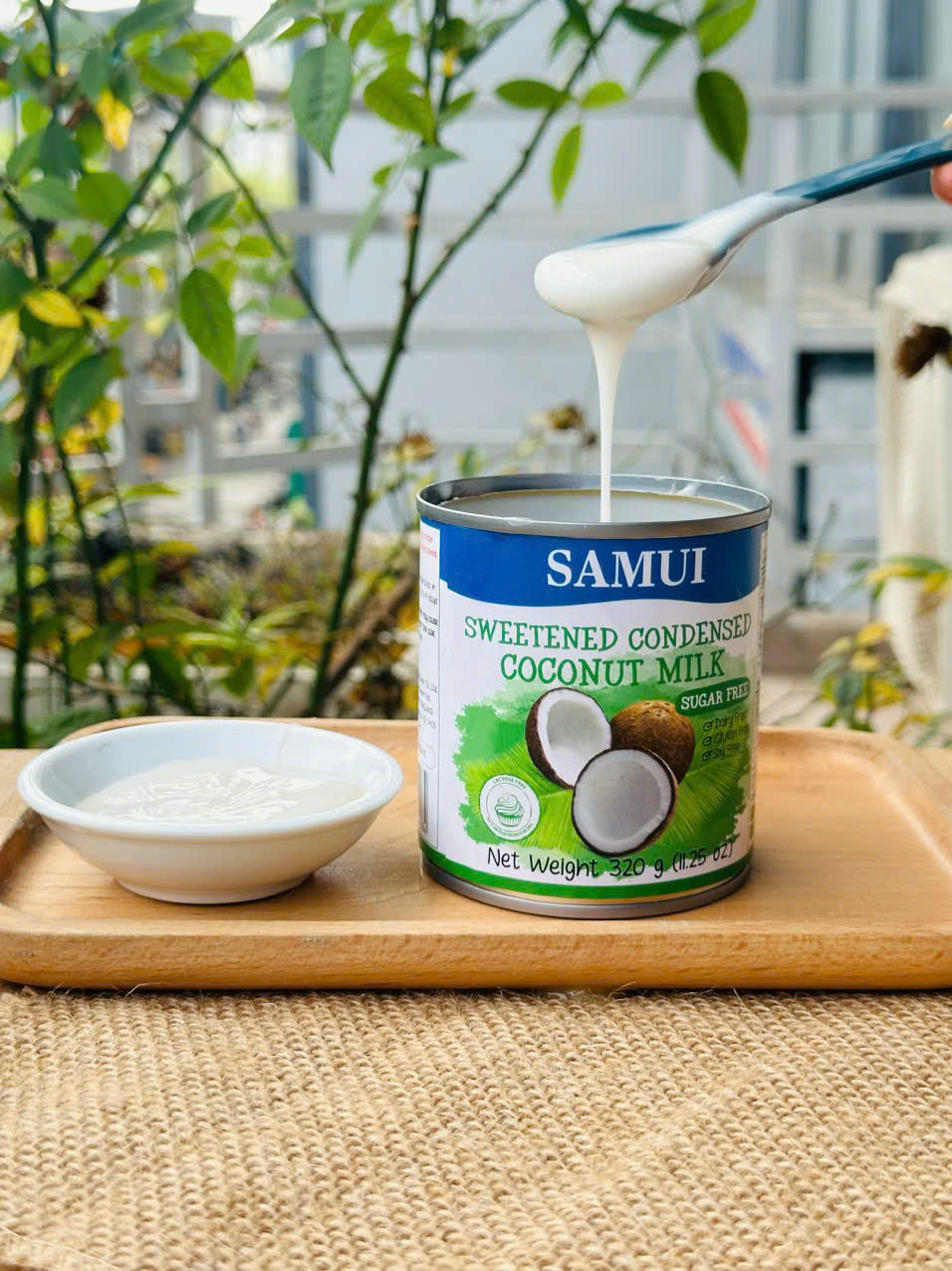 Sữa đặc thuần chay từ dừa không đường SAMUI 320gr sweetened Condensed coconut milk Sugar free