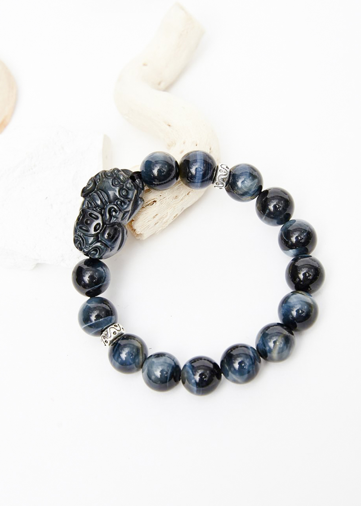 Vòng tay đá thạch anh mắt ưng phối tỳ hưu đá mệnh thủy, mộc - Ngọc Quý Gemstones