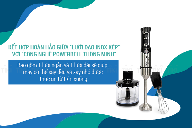 Máy Xay Cầm Tay Đa Năng Lưỡi Kép, Chống Rung Tay Cầm Rozabi 1000W Plus