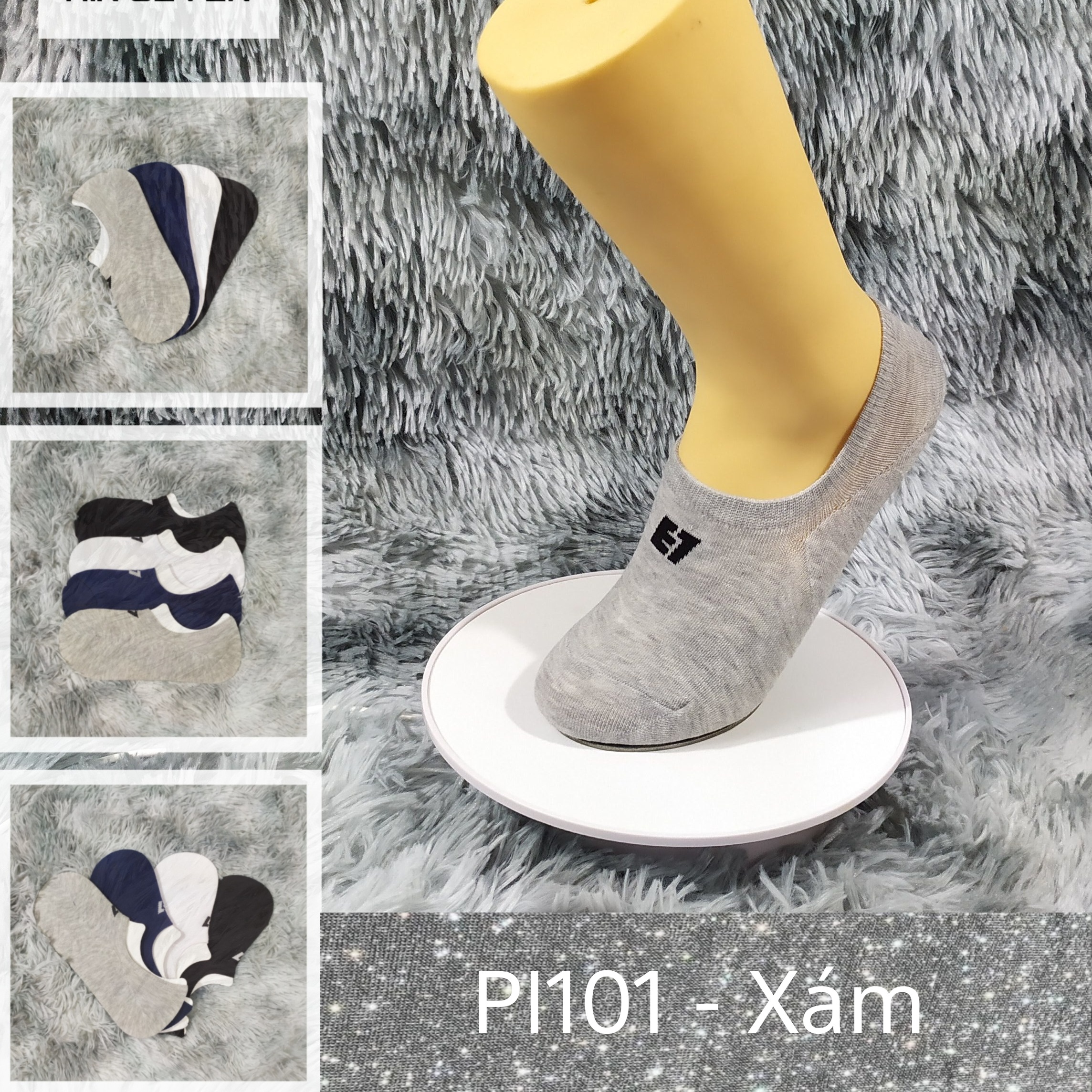Tất Vớ Lười Nam Nữ UNISEX Air Seven AS-PI101 Trắng, Đen, Xanh đen, Xám