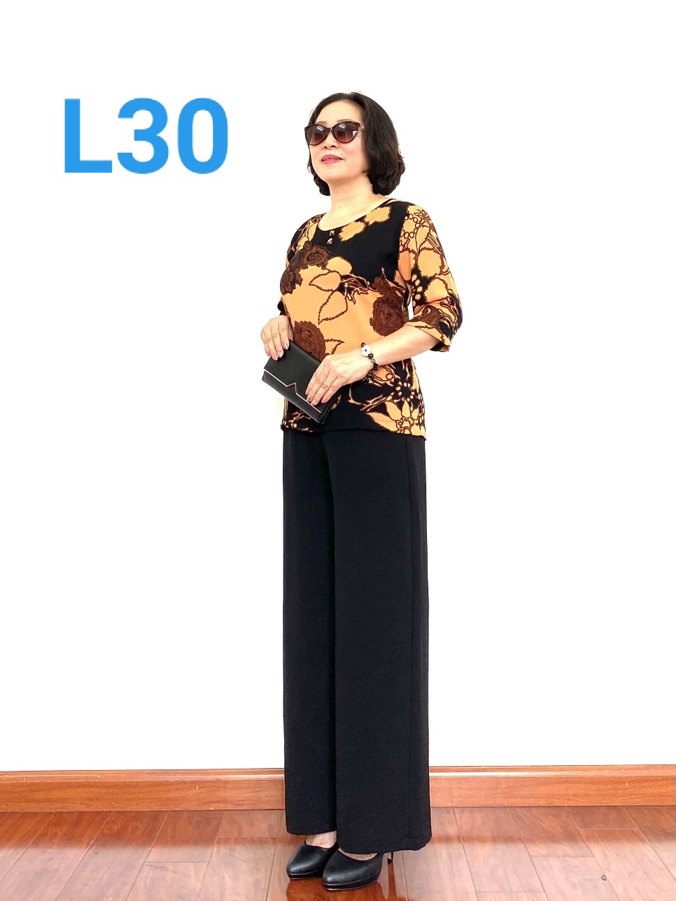 Bộ Trung Niên Tay Lỡ - Bộ Phối Áo Lụa hàn Châu, Quần Đũi cao cấp - Không nhăn không xù khi giặt - Tuấn Tú Store 68