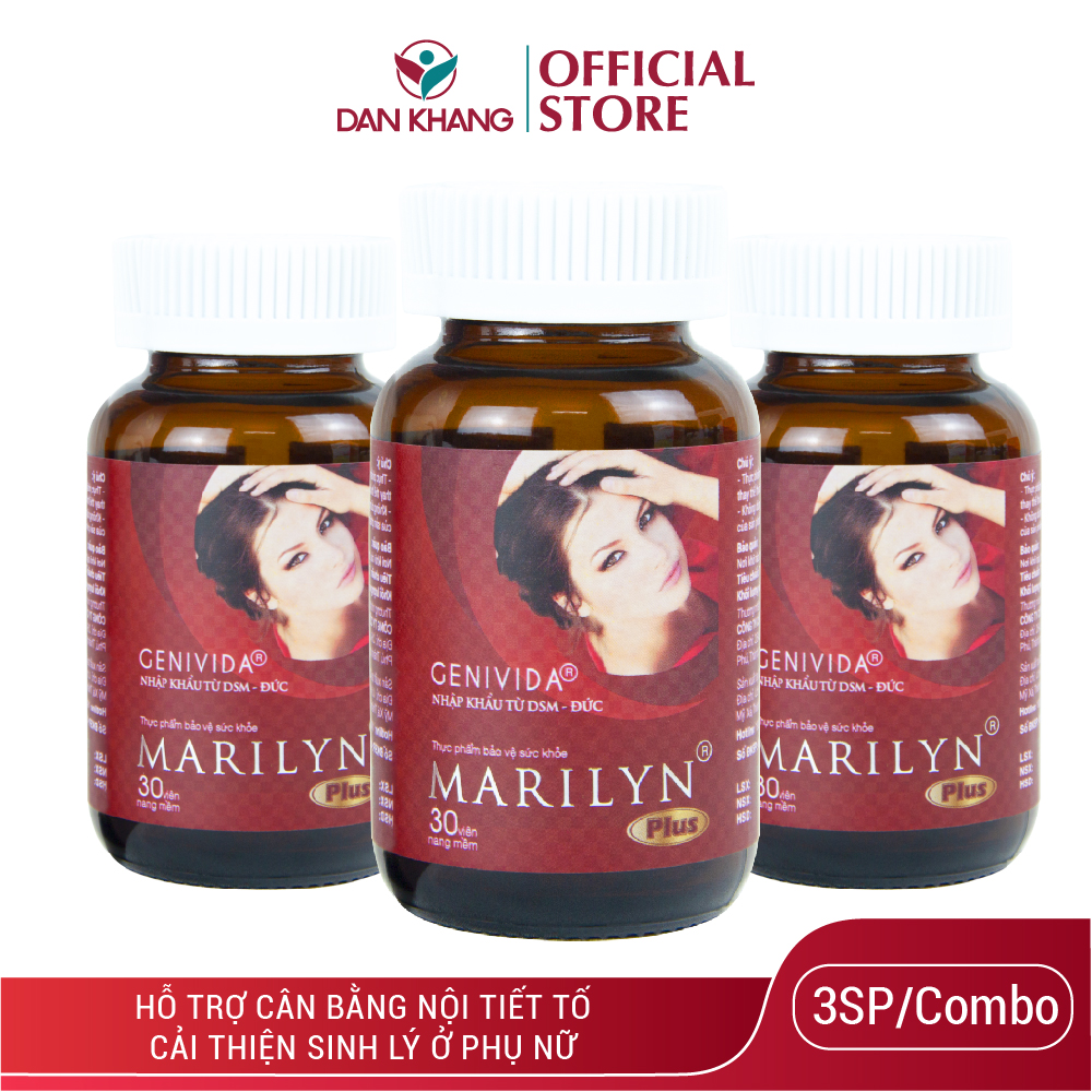 Liệu trình tăng nội tiết tố nữ Marilyn Plus Dân Khang giảm khô hạn tăng sinh lý nữ hộp 30 viên