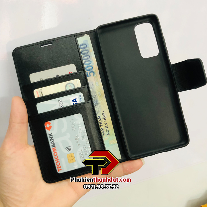 Bao da dành cho SamSung S20 FE dạng ví có quai gài chính hãng Hanman - Hàng chính hãng