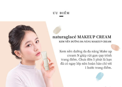 Make Up Cream On The Go (30 gói Shachet) - Kem nền hữu cơ đa năng naturaglacé Make Up Cream (02 - Màu be tự nhiên)