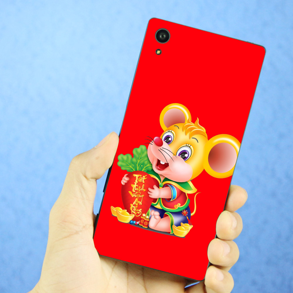 Ốp lưng cứng viền dẻo dành cho điện thoại Sony Xperia XA1 - Chuột ôm vàng 02 MS COV001