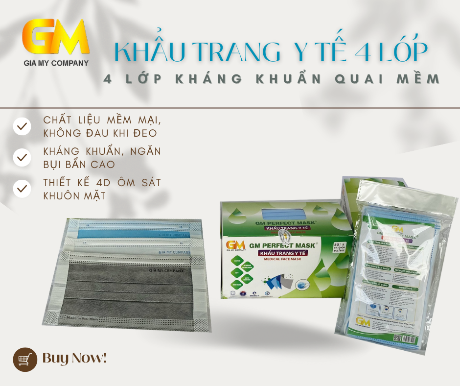 khẩu trang y tế gia mỹ quai mềm hộp 50 cái 1