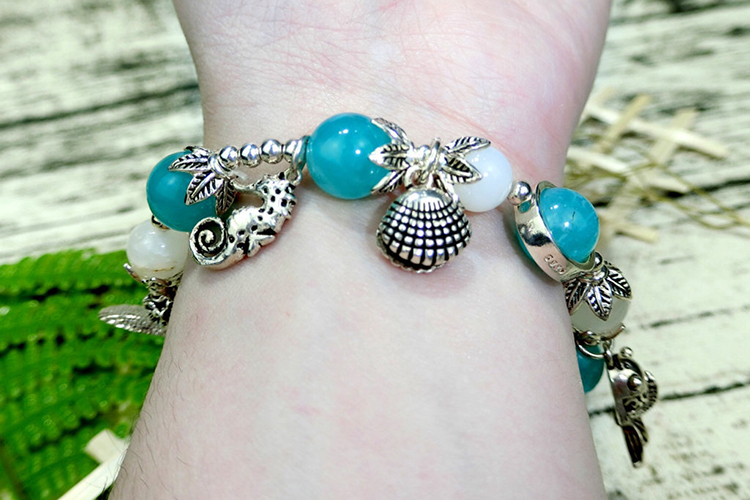 Vòng Tay Phong Thủy Đá Amazonite Ý V0420
