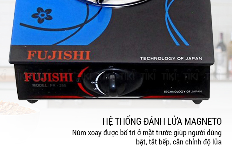 Bếp Biogas Đơn Chén Đồng Kính Cường Lực Fujishi FJ-BG1 - Hàng Chính Hãng