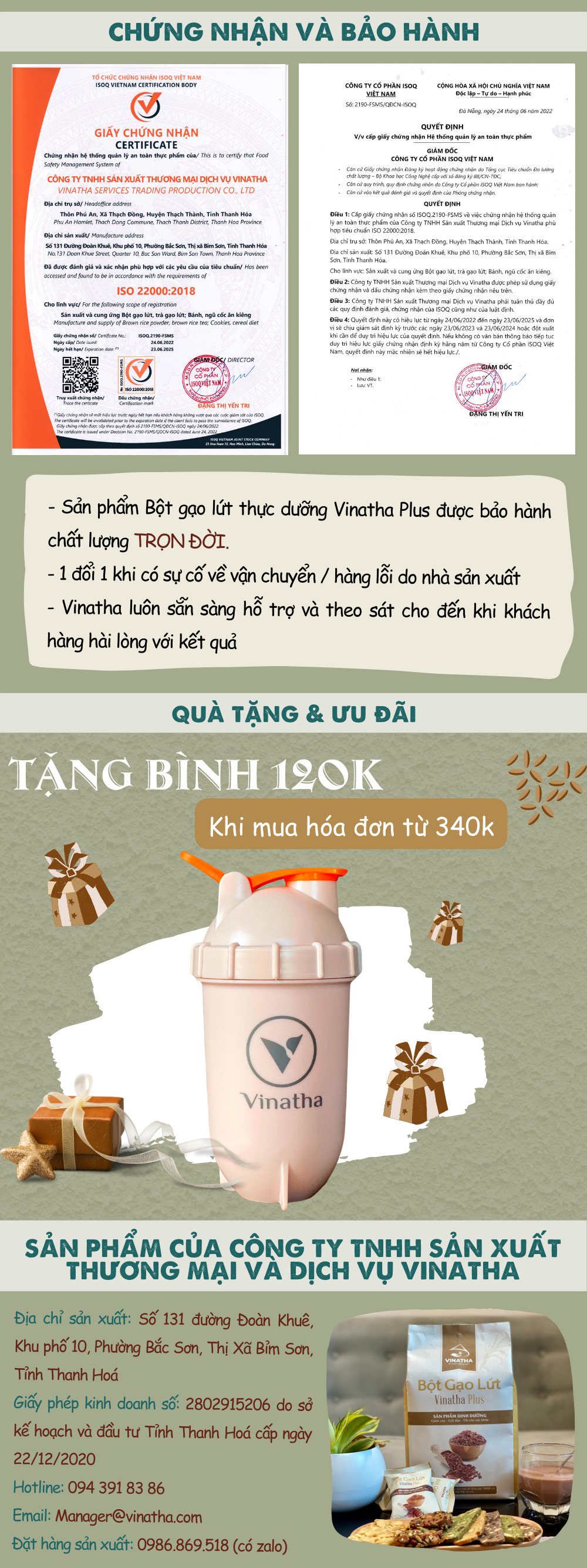 bột gạo lứt thực dưỡng vinatha plus 3