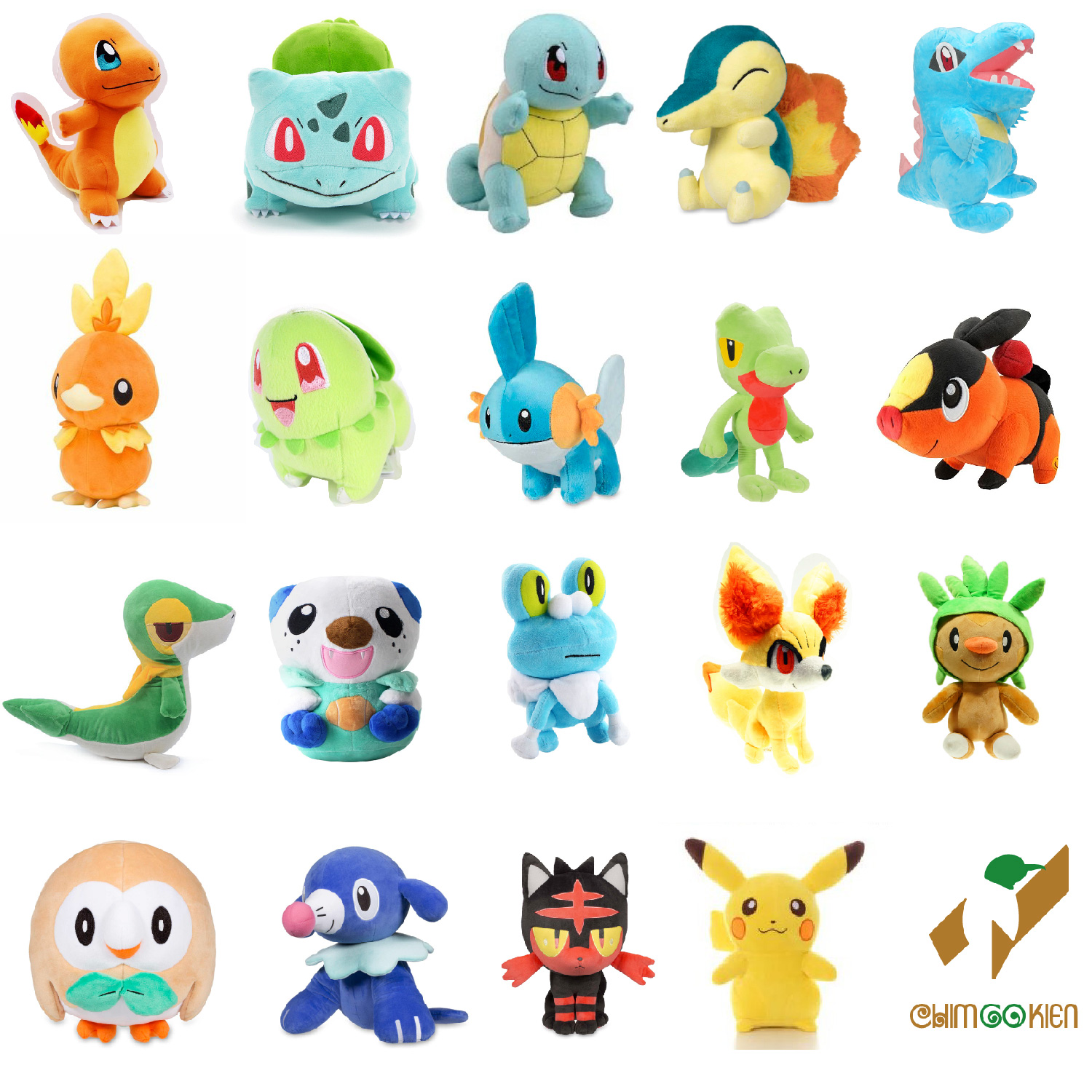 Gấu bông pokemon khởi đầu các phần 13-23cm 1