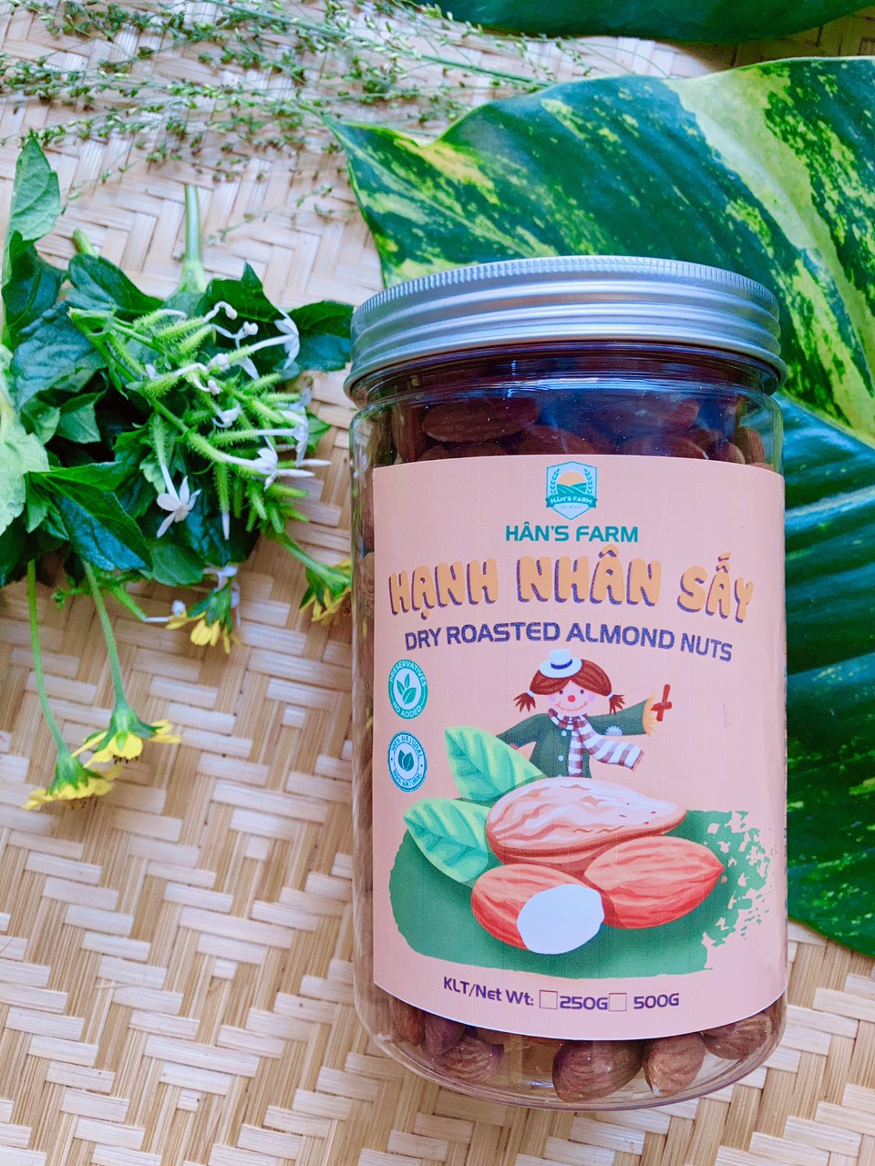 Hạnh nhân sấy nguyên vị Mỹ không biến đổi gen loại 1 nonpareil size lớn 23/25 _ dry roasred & unsalted Almonds non GMO grade 1 size 23/25