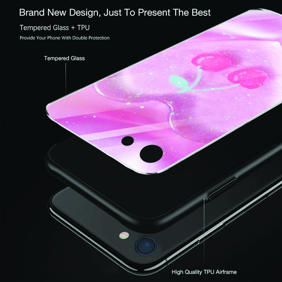 Ốp điện thoại kính cường lực cho máy iPhone 5/5s/se - trái tim tình yêu MS LOVE053