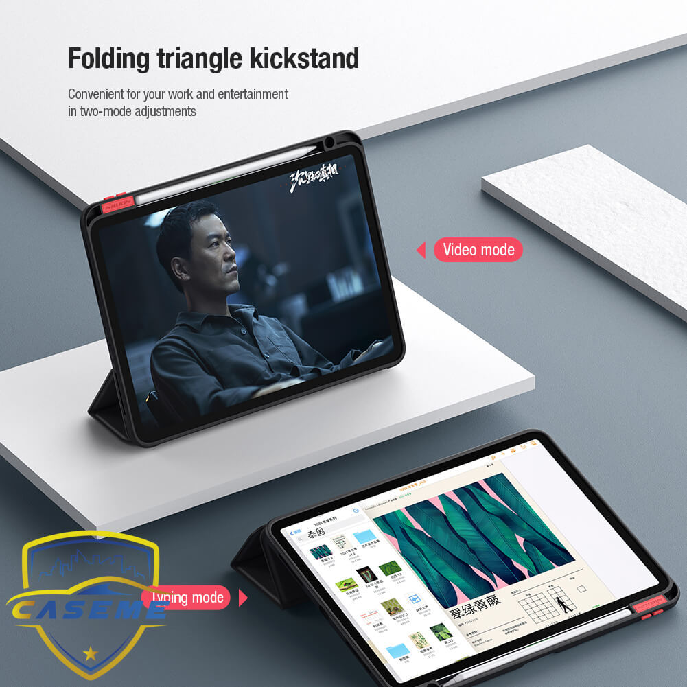 Bao da Nillkin Bevel Leather dành cho Apple iPad Pro 11 inch M1 2021 ( Có Khay Để Bút ) -  Hàng Chính Hãng