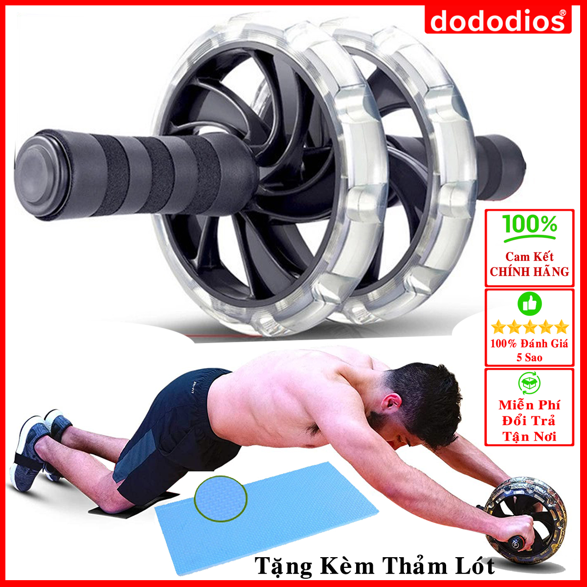 Dụng cụ tập bụng 2 bánh chính hãng