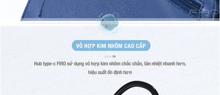 Hub Type-C To HDMI 6in1 FIRO - HUB Type C FIRO - HUB USB 3.0 FIRO