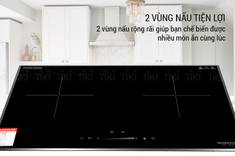 Bếp Đôi Điện Từ Âm Sunhouse SHB DI02 - Hàng chính hãng