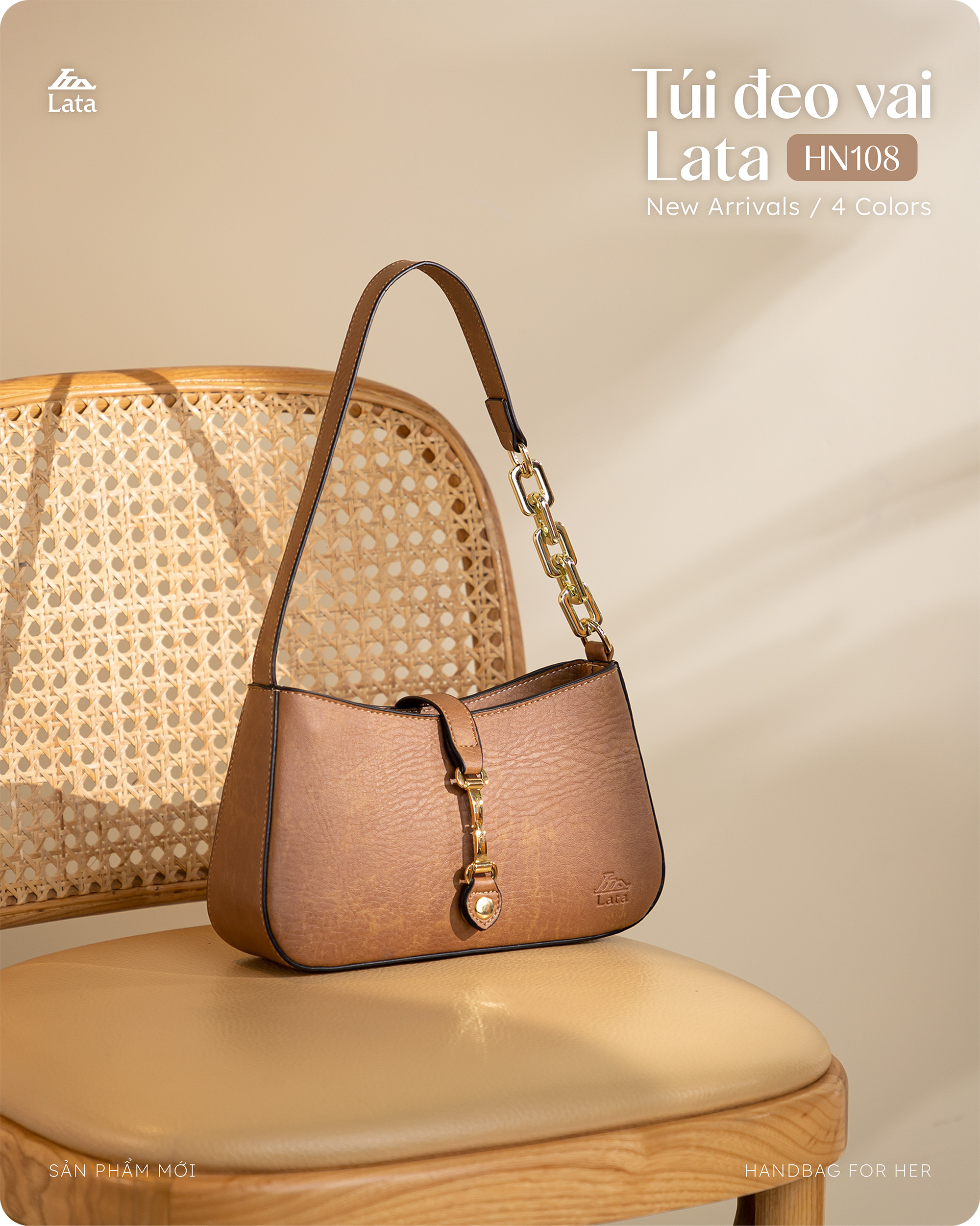Túi Lata ( Thời trang nữ dự tiệc size 24- Túi đeo chéo da HN108 )