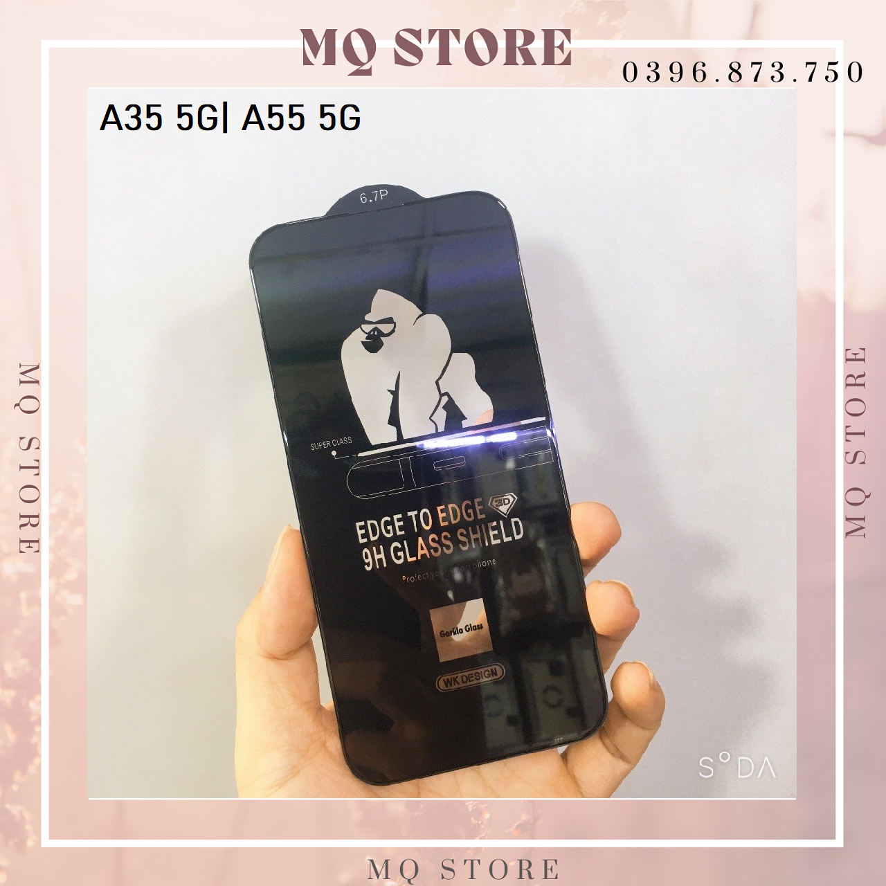Kính cường lực cho Samsung A15 | A25 | A35 | A55 5G Kingkong full màn hình Gorrila Glass( hàng chính hãng)