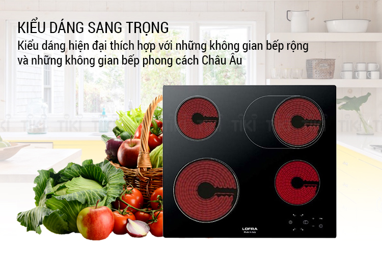 Bếp Âm Hồng Ngoại 4 Bếp Lofra Venere 60 (58cm - 7600W) - Hàng Chính Hãng