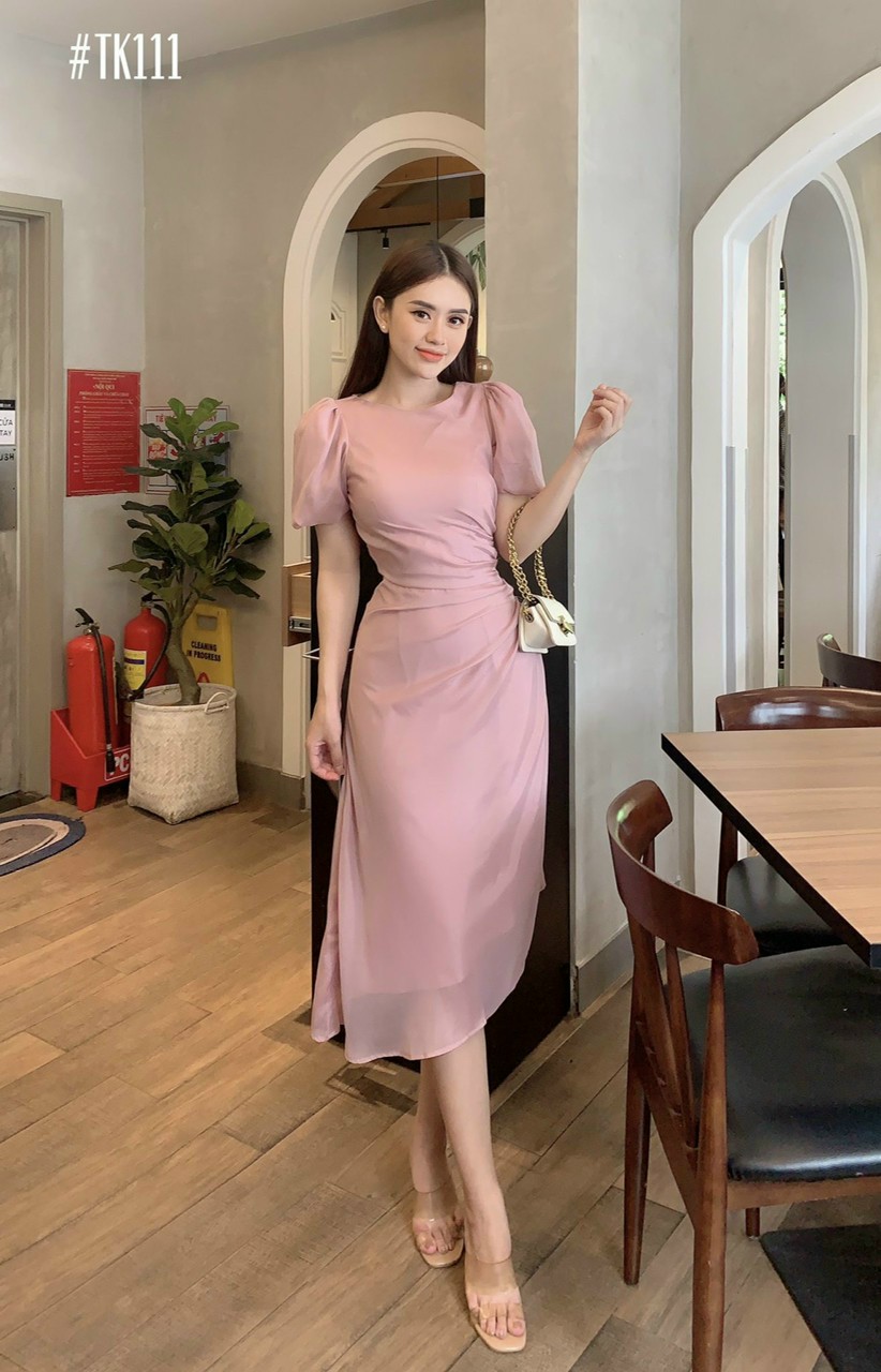 váy đầm tiệc dạ hội màu hồng pastel-A01 - MYMY DRESS VÁY TIỆC