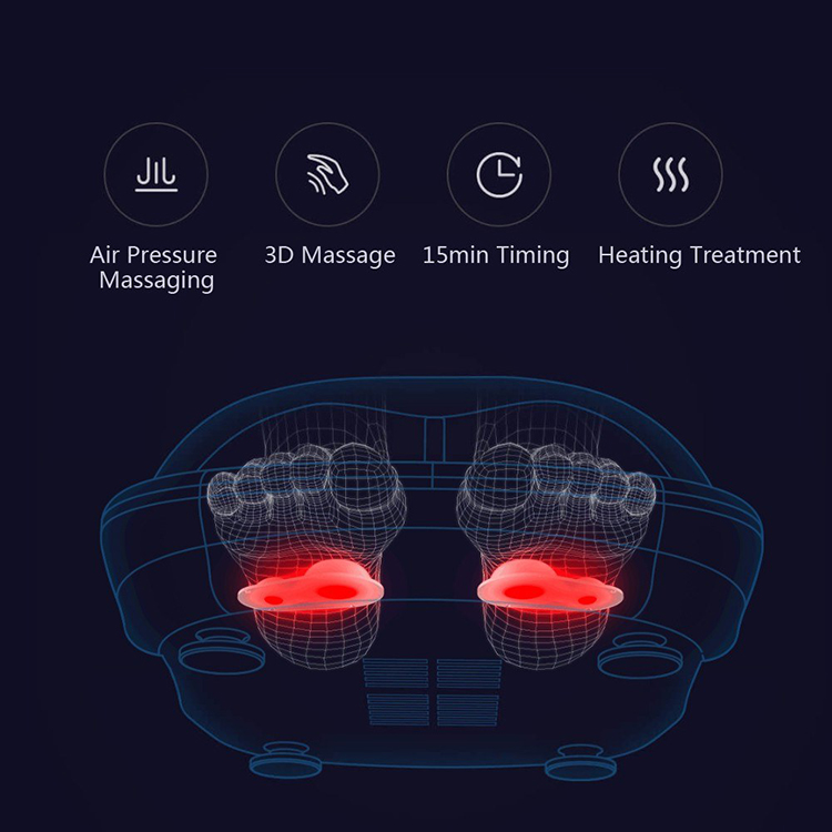 Xiaomi Leravan Lefan Lf Foot Reflexology Massager Electric Feet Warm Heating Vibrating Massage Shoes Machine 3D Hot Grey