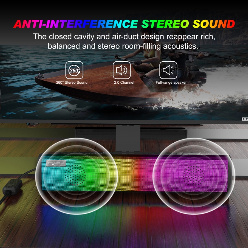 loa vi tính q9 sound bar hd led rgb cho máy tính, laptop, điện thoại, máy tính bảng hàng nhập khẩu 2