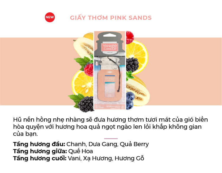 Giấy Thơm Xe Yankee Candle - Pink Sands