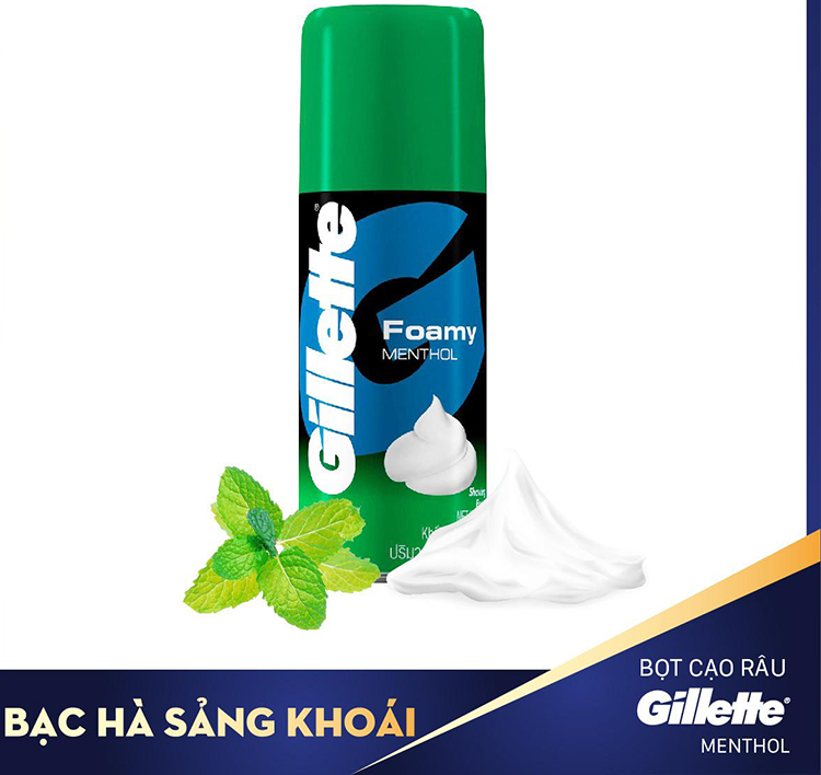 Bọt Cạo Râu Gillette Chai Hương Bạc Hà (175g)
