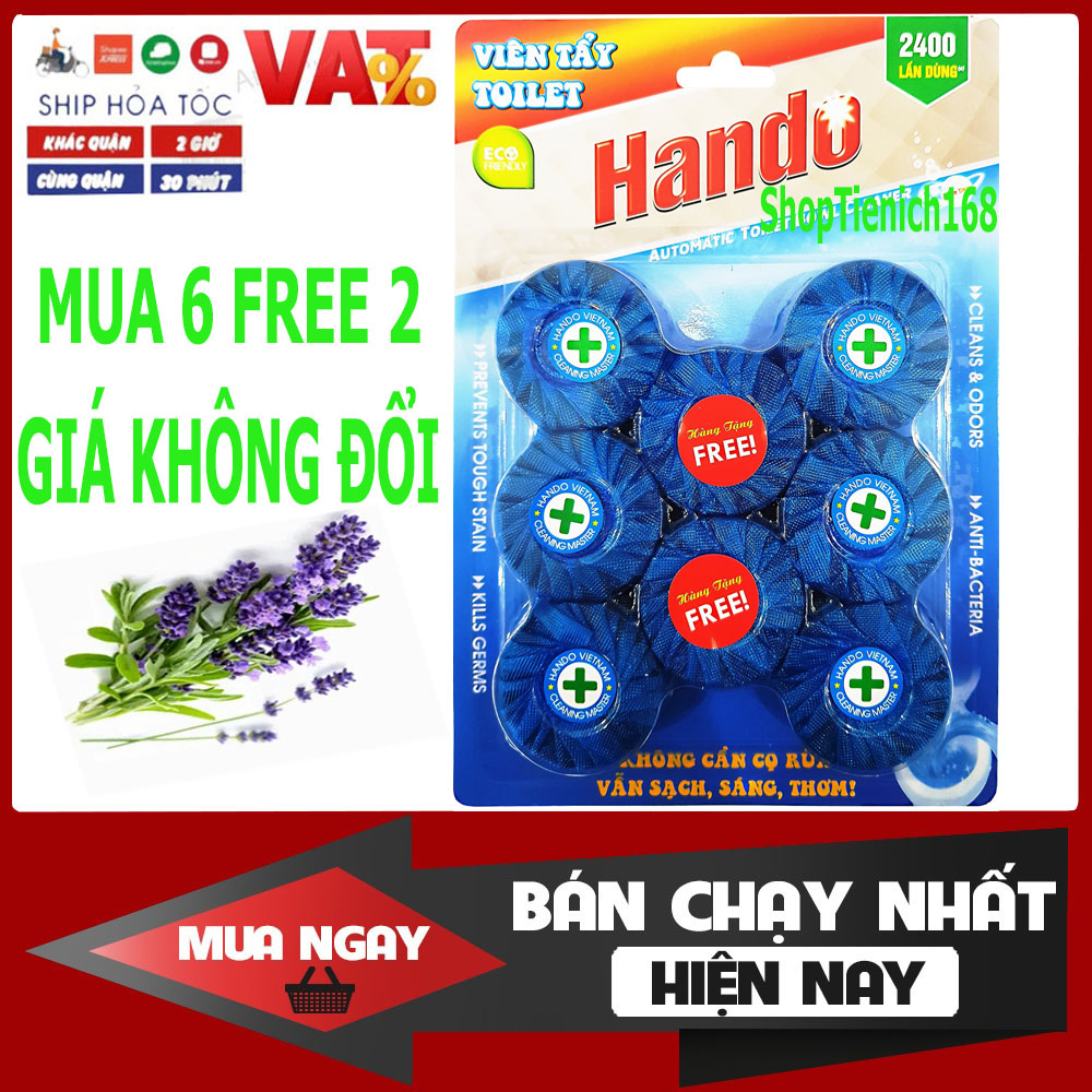 Vỉ 6 viên tẩy và làm thơm toilet Hando Lavender