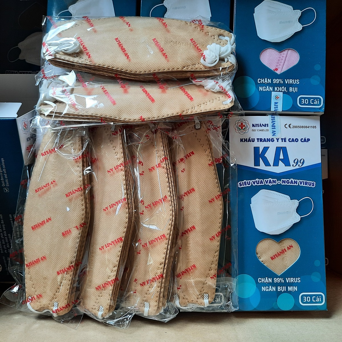 30 cái Khẩu trang y tế 4D Khánh An KA99 ngăn vi khuẩn 99% công nghệ Hàn Quốc KF94 ôm sát khuôn mặt không dính son và dễ thở 