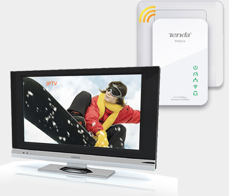 Bộ Chuyển Đổi PowerLine Wireless Tenda PW201A N300 Extender - Hàng Chính Hãng