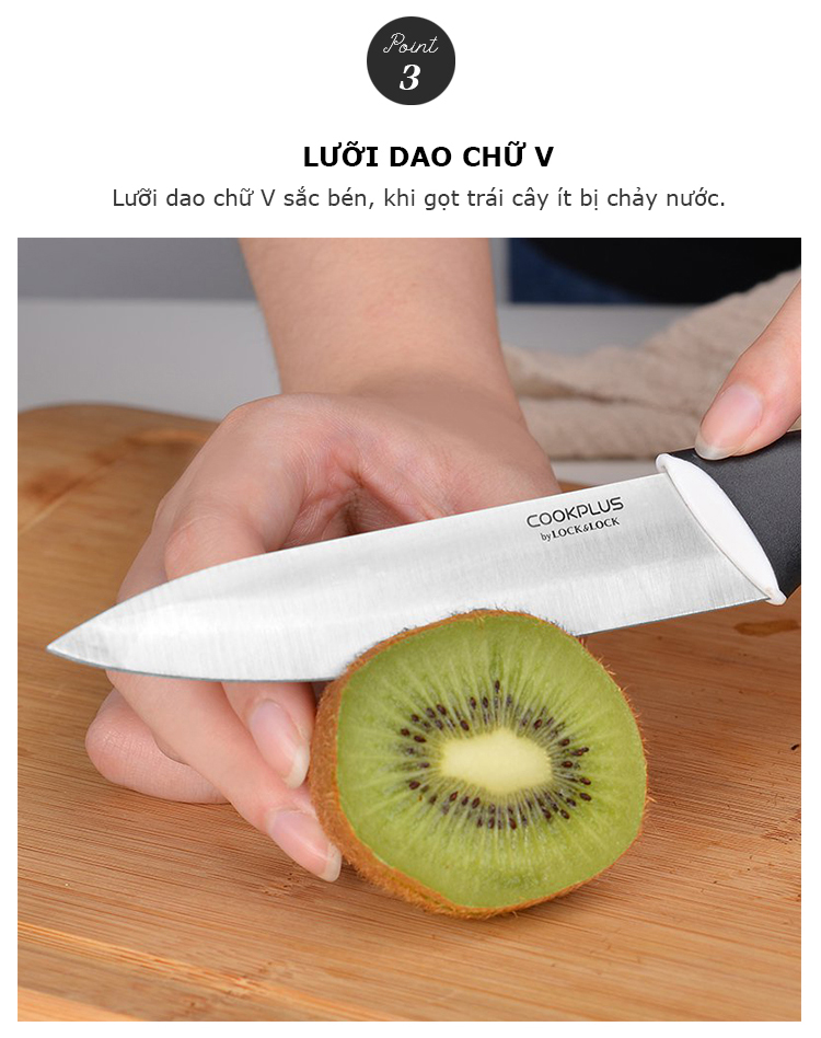 Bộ Dao Có Nắp Đậy Thép Không Gỉ Lock & Lock Cookplus CKK502