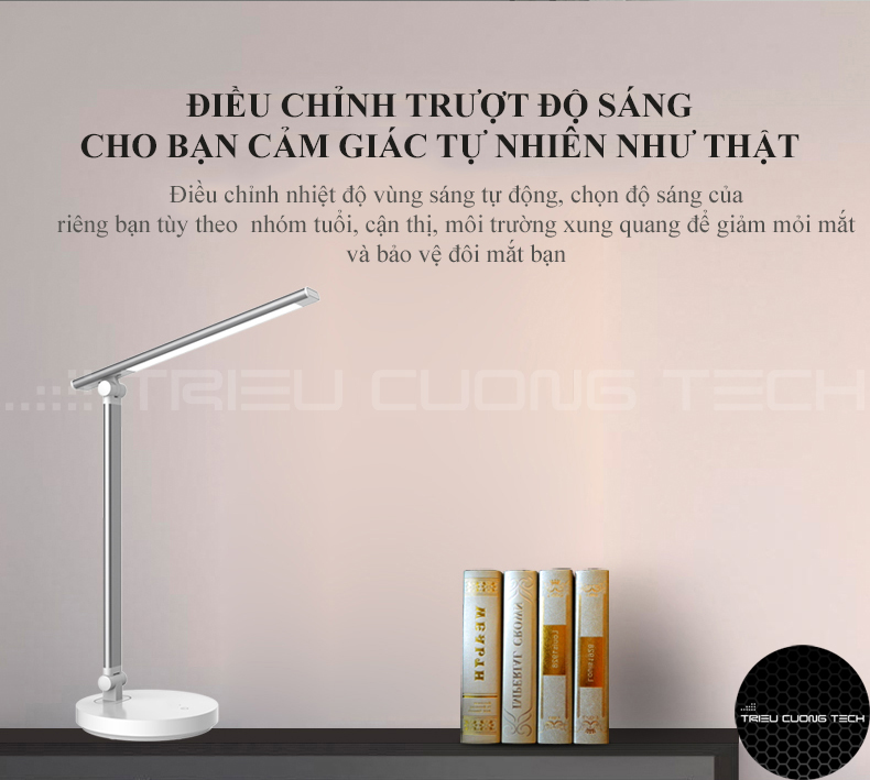Đèn Led Bàn Đọc Sách Làm Việc Chống Cận - Cảm Ứng - Hỗ Trợ Sạc Không Dây - Điều Chỉnh Vùng Ánh Sáng Cho Sinh Viên - Học Sinh - Văn Phòng - Hàng Chính Hãng