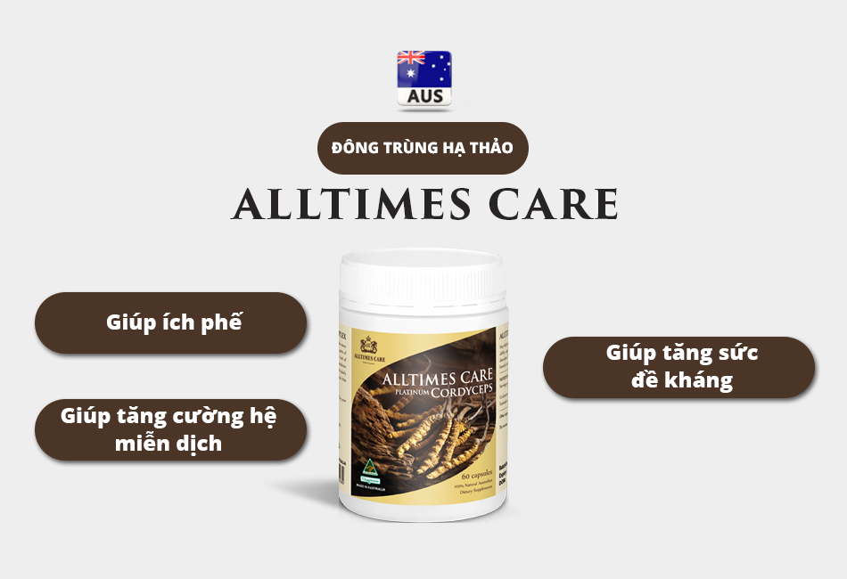 Thực phẩm Bảo vệ Sức khỏe Đông Trùng Hạ Thảo Alltimes Care (Hộp 60 viên)