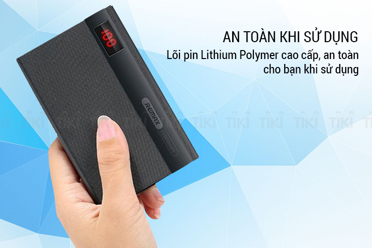 Pin sạc dự phòng 10000mAh Remax RPP-53 Đen - Hàng chính hãng