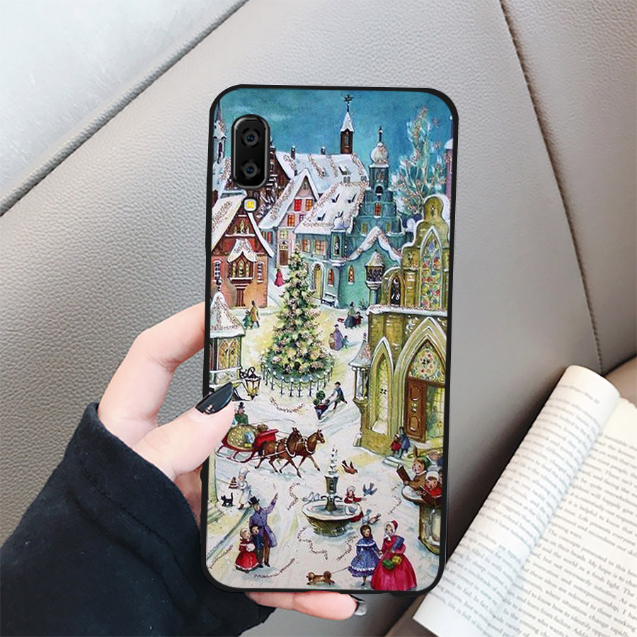Ốp lưng cứng viền dẻo dành cho điện thoại Samsung Galaxy A70 - giáng sinh đầm ấm MS GSDA002