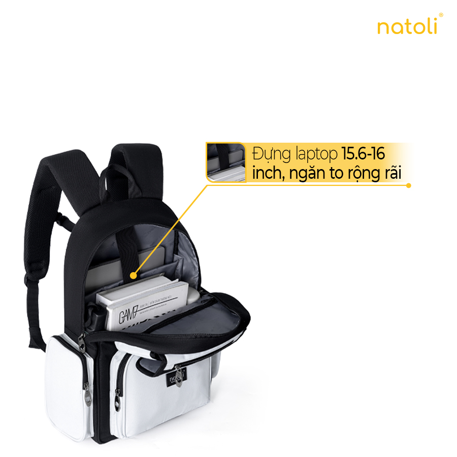 Balo unisex ICON BACKPACK chính hãng NATOLI chất vải canvas fashion kháng nước dày dặn chống sốc
