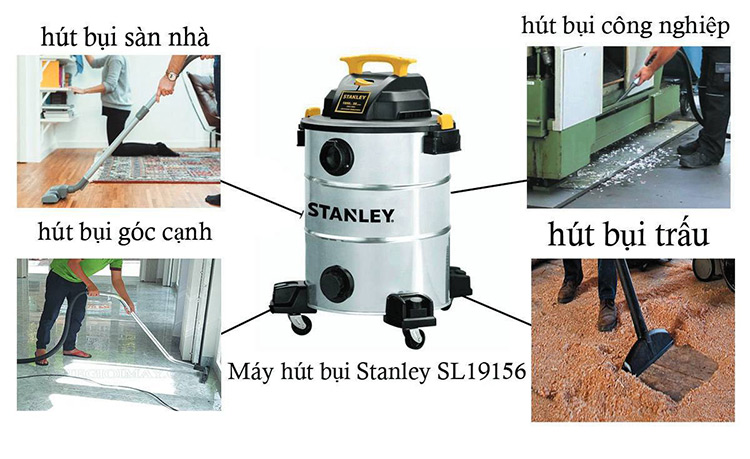 Máy Hút Bụi Công Nghiệp Hút Khô Và Ướt USA Stanley SL19156 - Hàng Chính Hãng