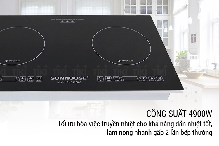 Bếp Đôi Điện Từ Sunhouse SHB9108-S - Hàng chính hãng