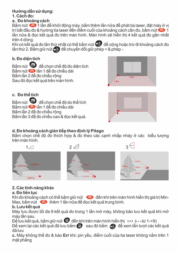 Thước đo khoảng cách SNDWAY SW-M50