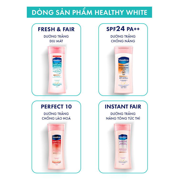 Gel Dưỡng Thể Dịu Mát Trắng Da Vaseline Fresh & Fair 200ml
