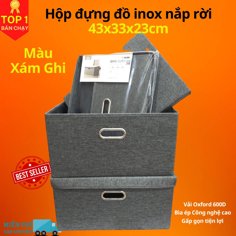 Hộp vải đựng đồ đa năng có nắp TD3a và TD3b – Túi vải Thụy Điển có nắp rời 34L sang trọng vải Oxford chính hãng