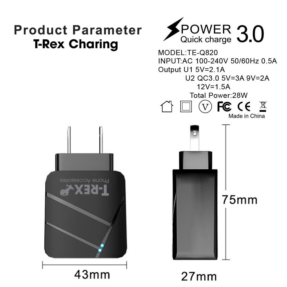 Củ Sạc Nhanh T-REX Led QC3.0 & PD Type-C 18W Hàng Chính Hãng (Dùng Cho Iphone, Samsung) - DT073 7