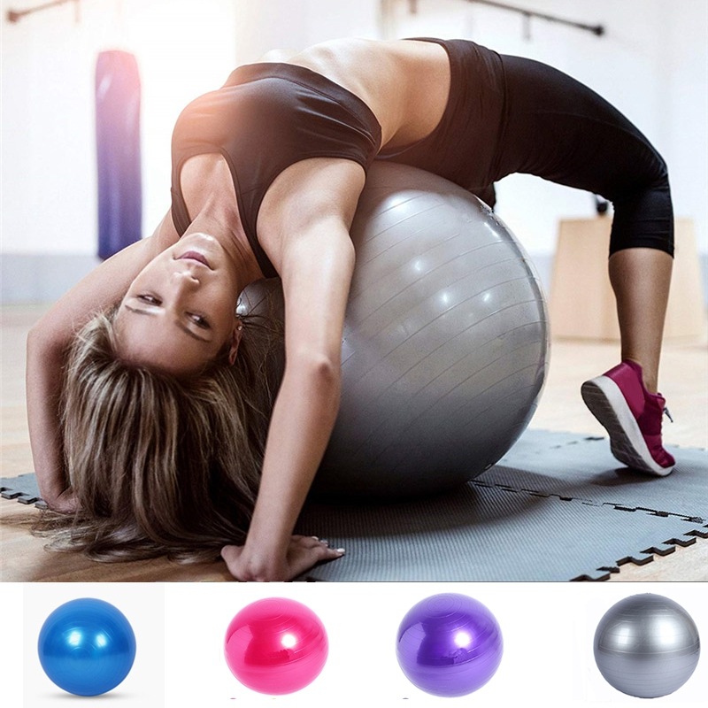 Bóng Tập Yoga Trơn Bóng VNS016, Bóng Tập Yoga 65cm Và 75cm Tặng Kèm Bơm Và Bộ Khóa Van Dự Phòng, Hàng Chính Hãng