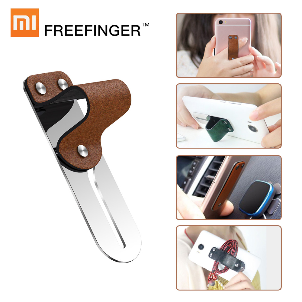 Xiaomi Freefinger Finger Ring Holder Leather Stainless Steel Mobile Phone Grip Car Phone Mount Stand For iPhone XS Max X Xiaomi Freefinger Finger Ring Holder Leather Stainless Steel Mobile Phone Grip Car Phone Mount Stand For iPhone XS Max X