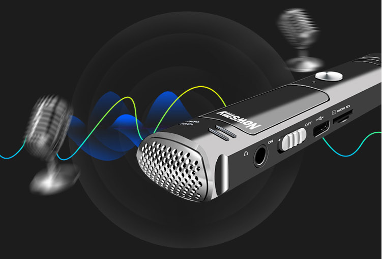 Bút Ghi Âm Chuyên Nghiệp Giảm Tiếng Ồn Kiêm Máy Nghe Nhạc Newsmy RV28