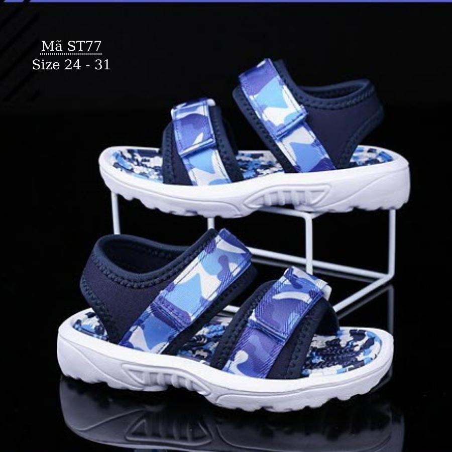 Dép quai hậu xăng đan cao cấp cho bé trai 2, 3, 4, 5, 6 tuổi quai dán thời trang siêu nhẹ chống trơn trượt phù hợp cho trẻ em đi học đi biển phong cách Hàn Quốc ST77